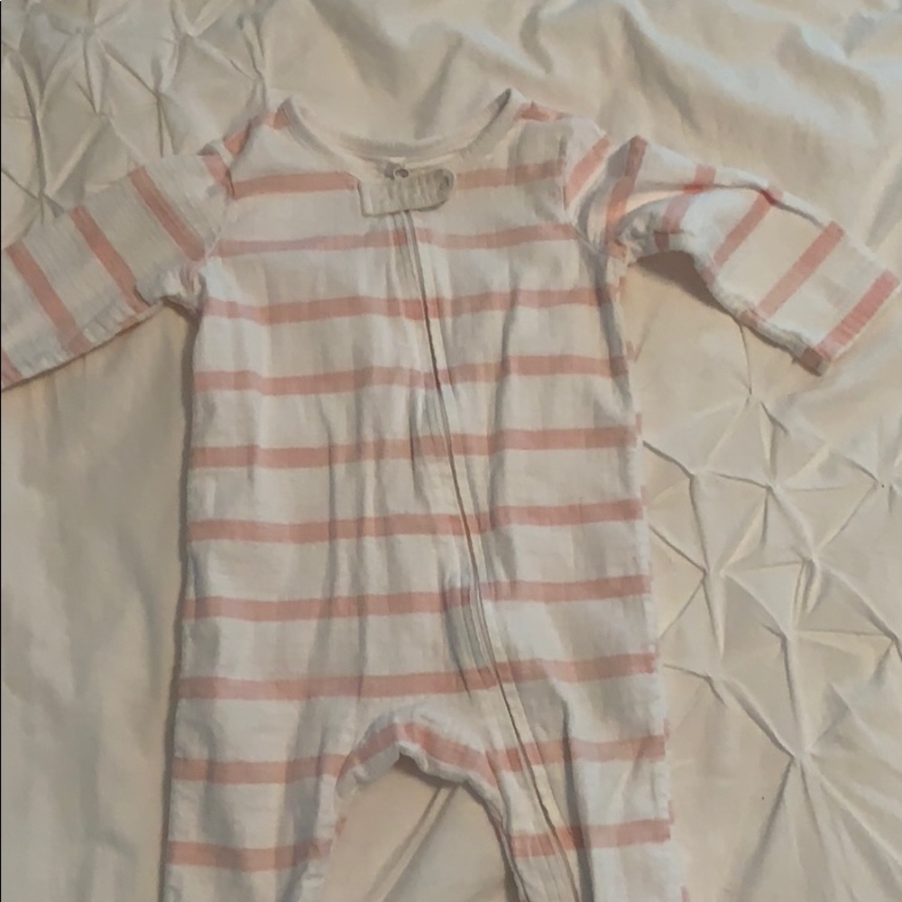 Aden and Anais pink and white stripe